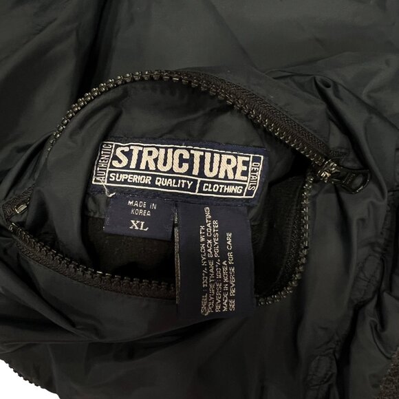 Structure Vintage Reversible Mens Fleece & Nylon Jacket Blue & Gray Size XL - Picture 9 of 16